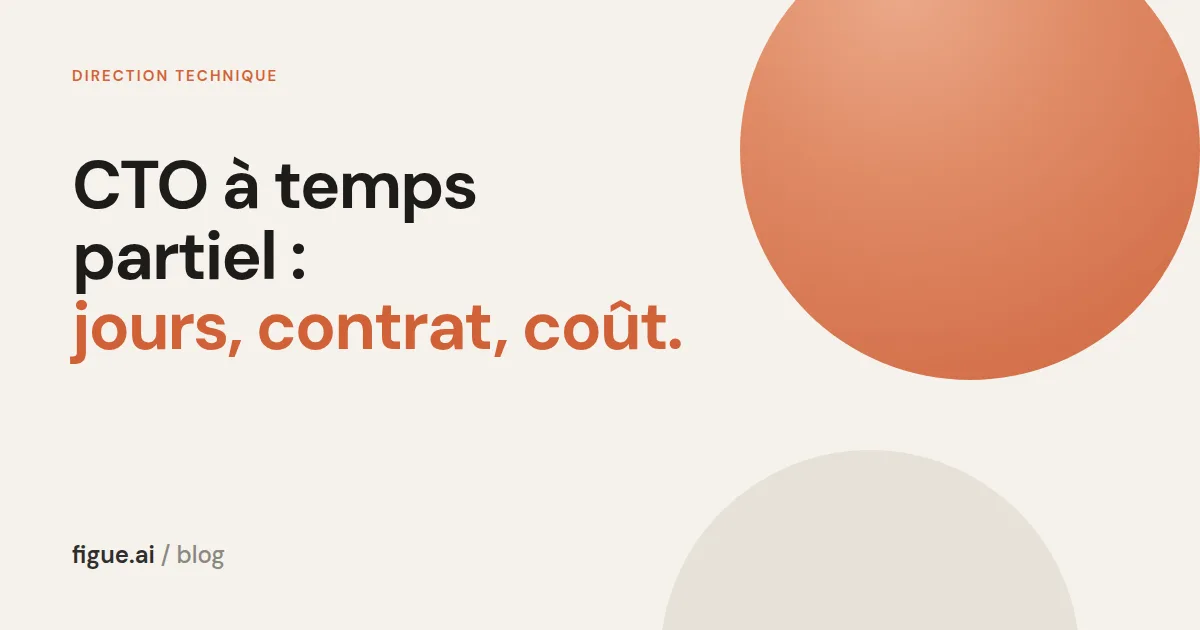 Couverture titrée CTO à temps partiel : jours, contrat, coût, sur fond sable avec un disque orange.