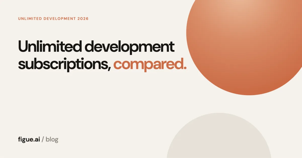 Cover reading Unlimited development subscriptions, compared, on a sand background with an orange disc.