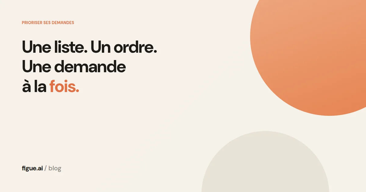 Couverture titrée Une liste, un ordre, une demande à la fois, sur fond sable avec un disque orange.