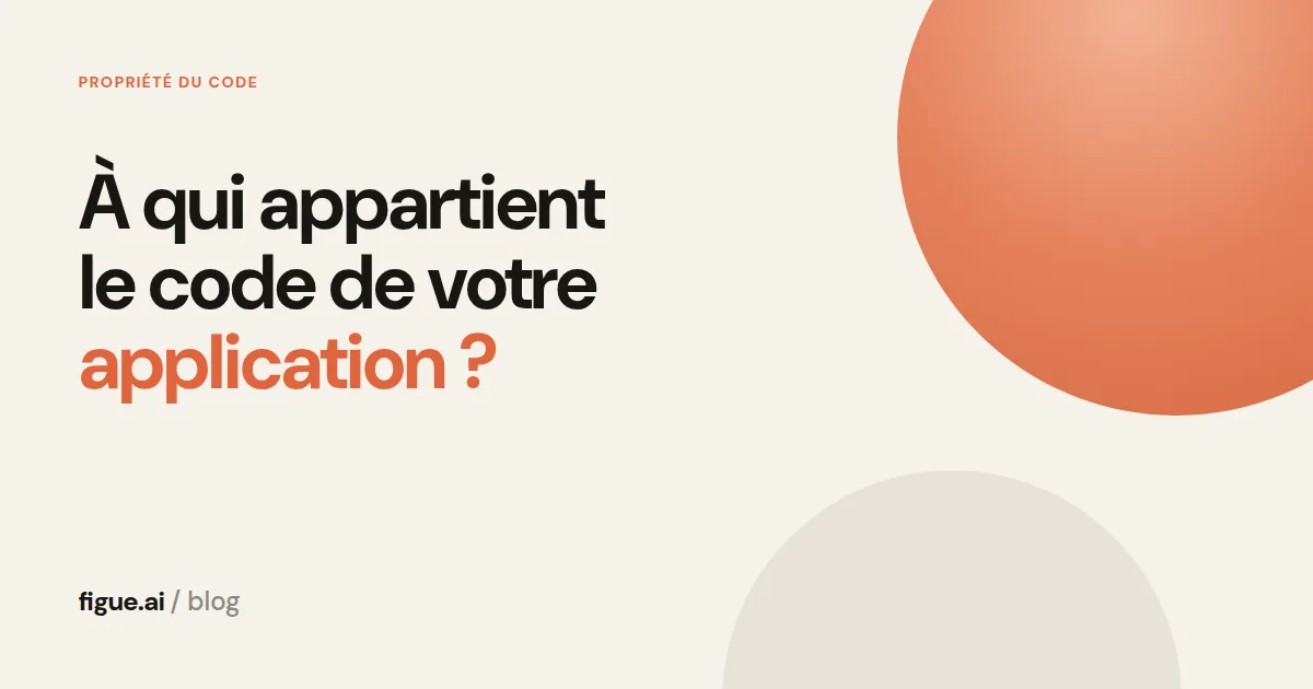 Couverture titrée À qui appartient le code de votre application, sur fond sable avec un disque orange.