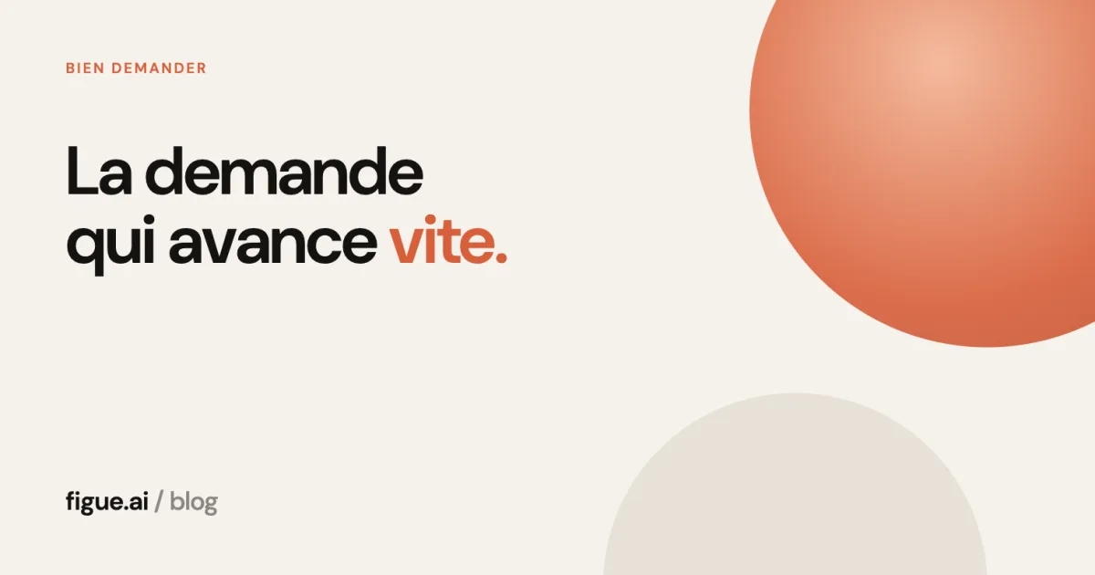 Couverture titrée La demande qui avance vite, sur fond sable avec un disque orange.