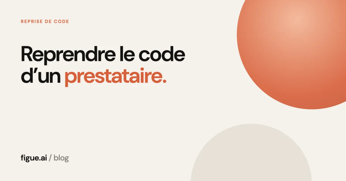 Couverture titrée Reprendre le code d'un prestataire, sur fond sable avec un disque orange.